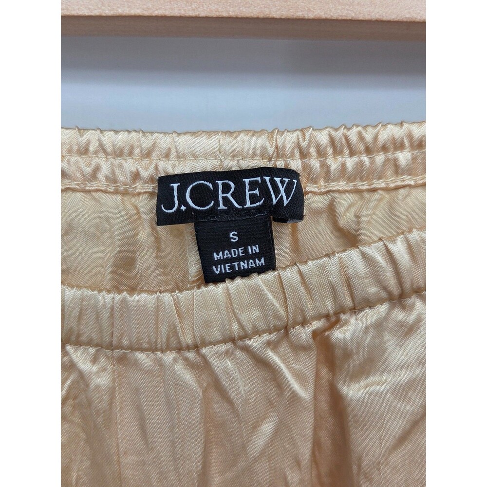 J Crew Cosmo Cropped Pants Womens Small Sweet Meringue Satin Wide Leg CN268 - Picture 3 of 5
